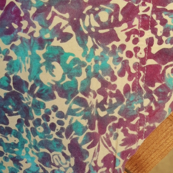 Rum Reggae Print Cap Sleeve Cotton Knit Top Small - Picture 6 of 7